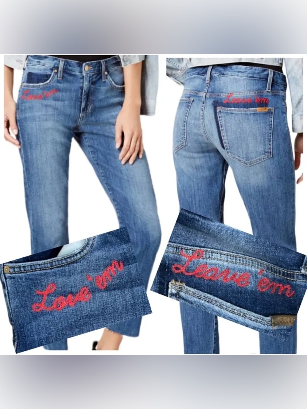 Joes The Smith Mid-Rise Straight Ankle "Love 'em & Leave 'em" Raw Hem Jeans (25)